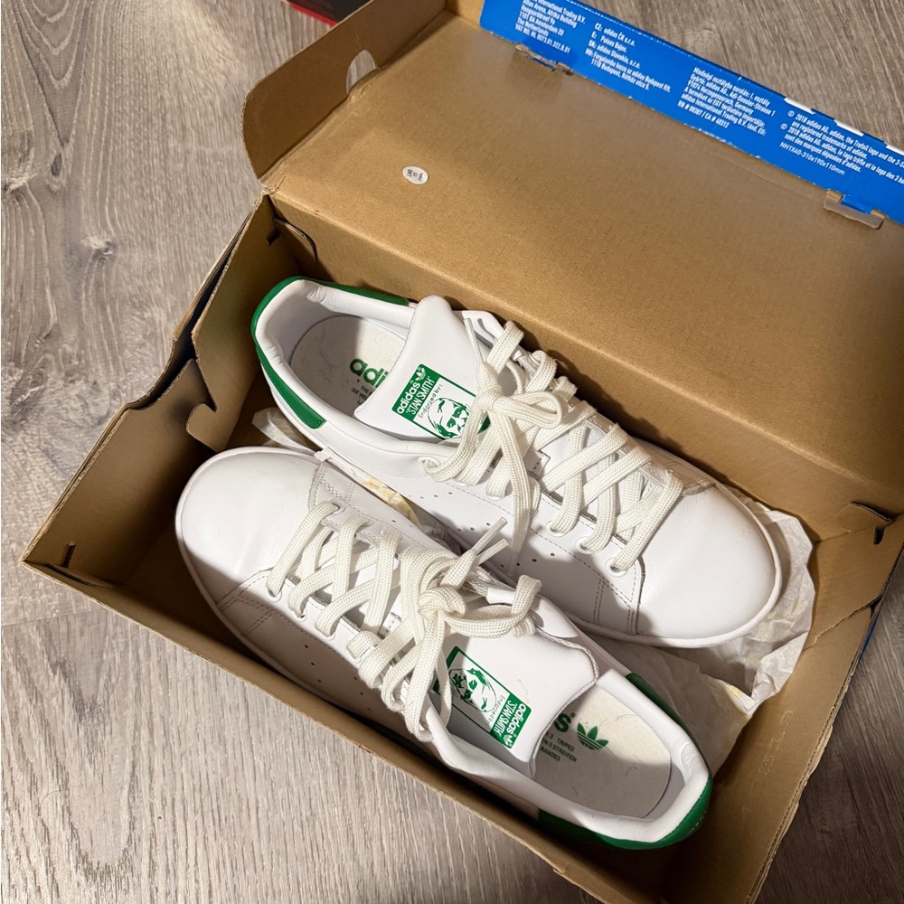 Adidas White and Green Sneakers